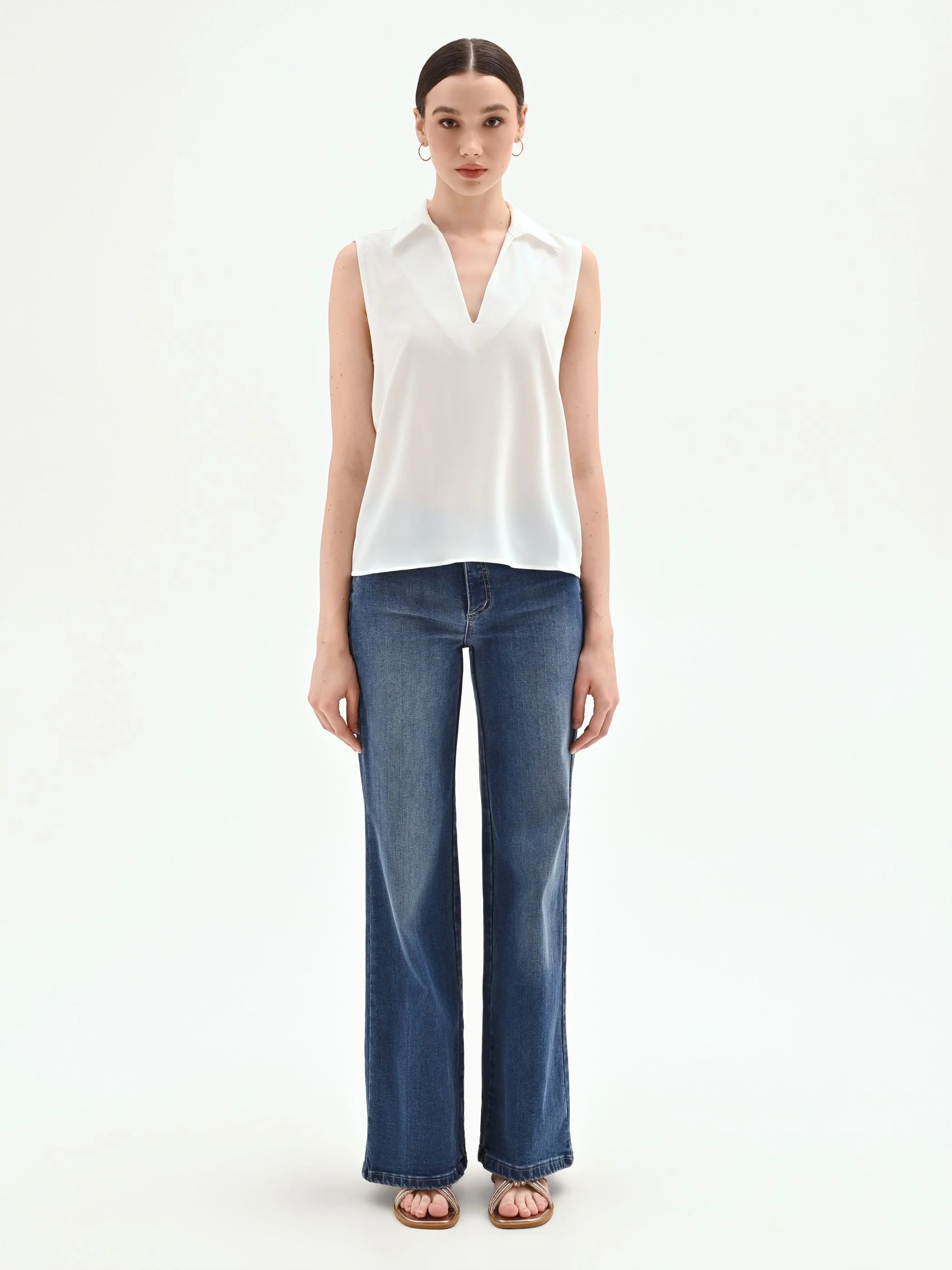 Blusa smanicata bianco panna - Image 4
