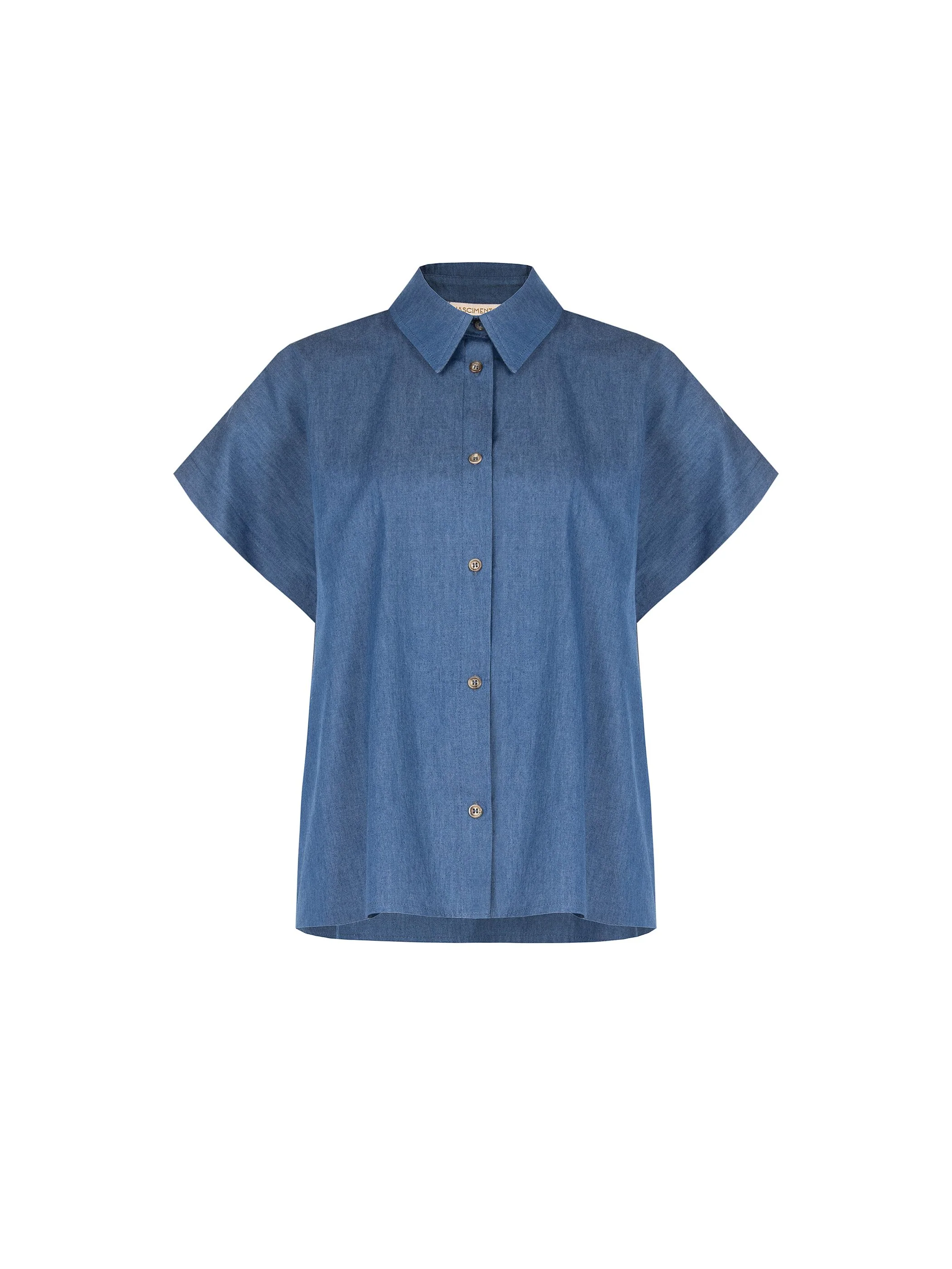 Camicia blu indaco in chambray - Image 6