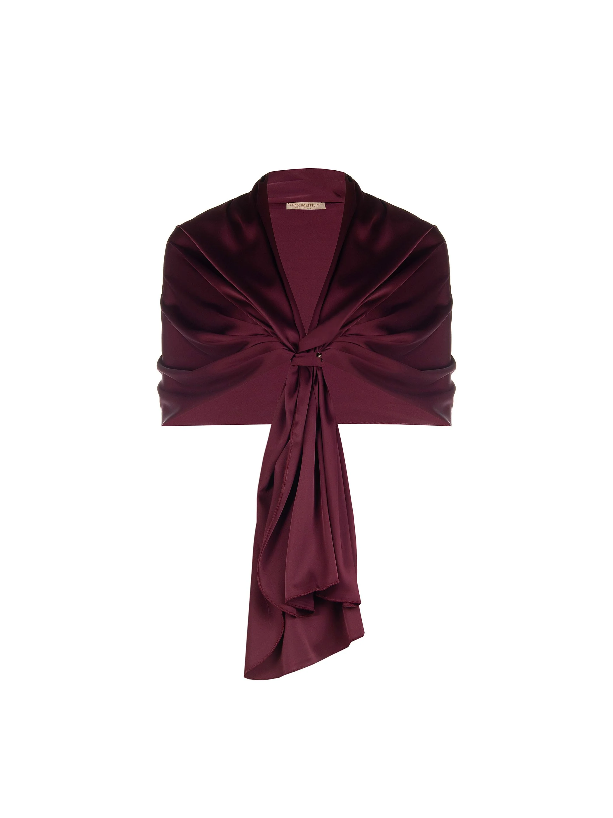 Foulard in raso bordeaux rosso - Image 3
