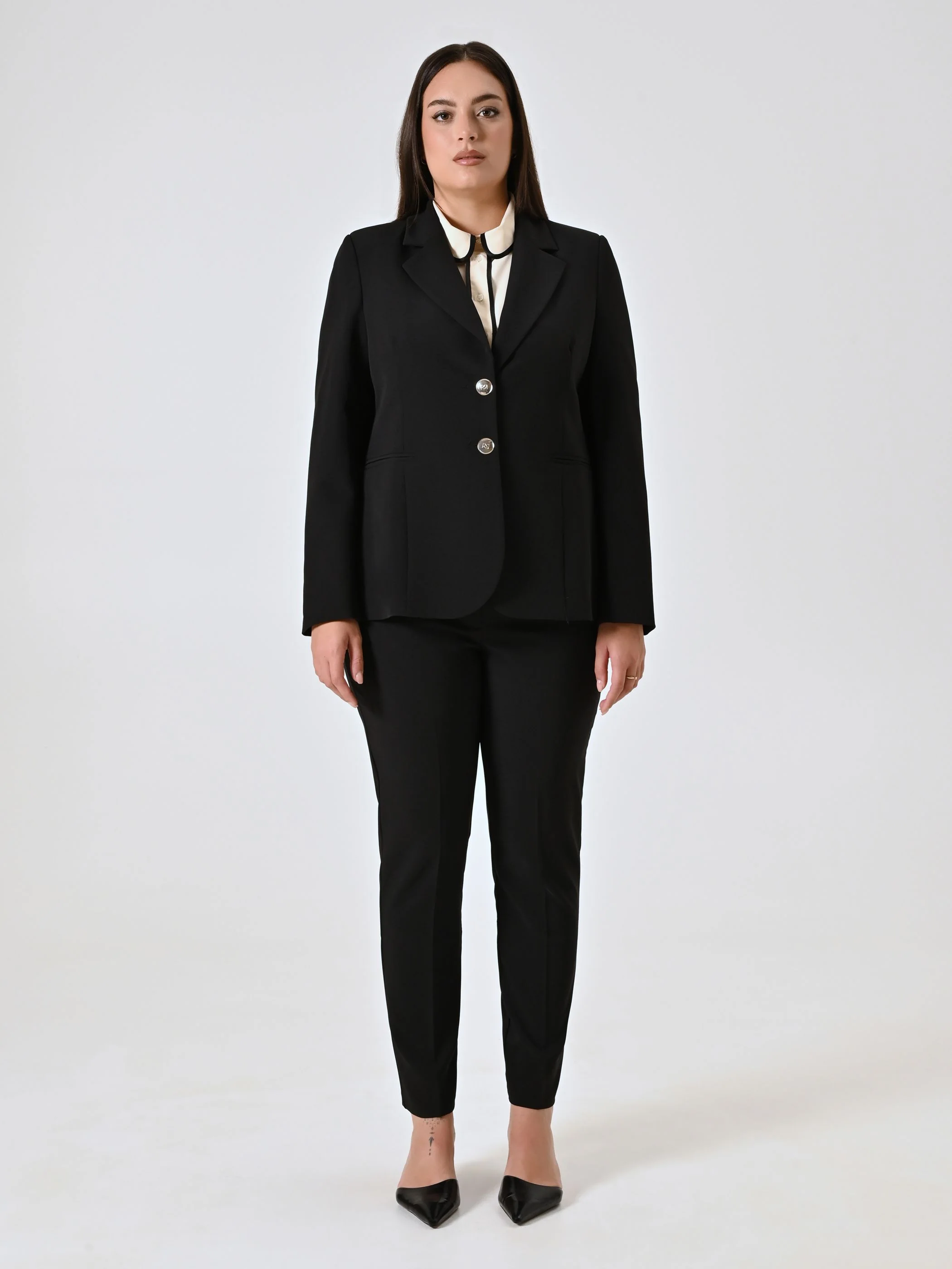 Giacca Curvy Due Bottoni Nera