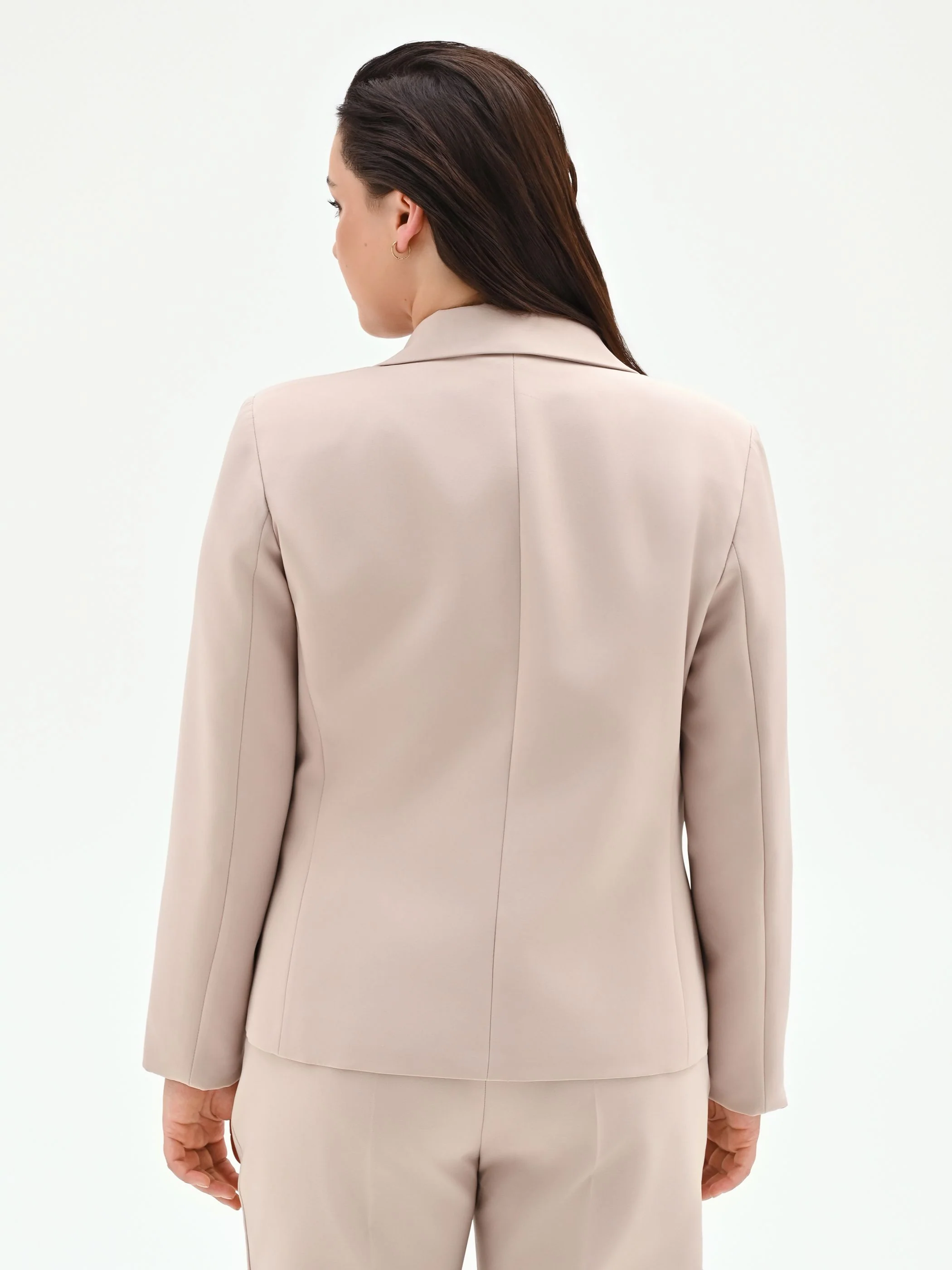 Giacca Curvy monopetto tortora beige in tessuto tecnico