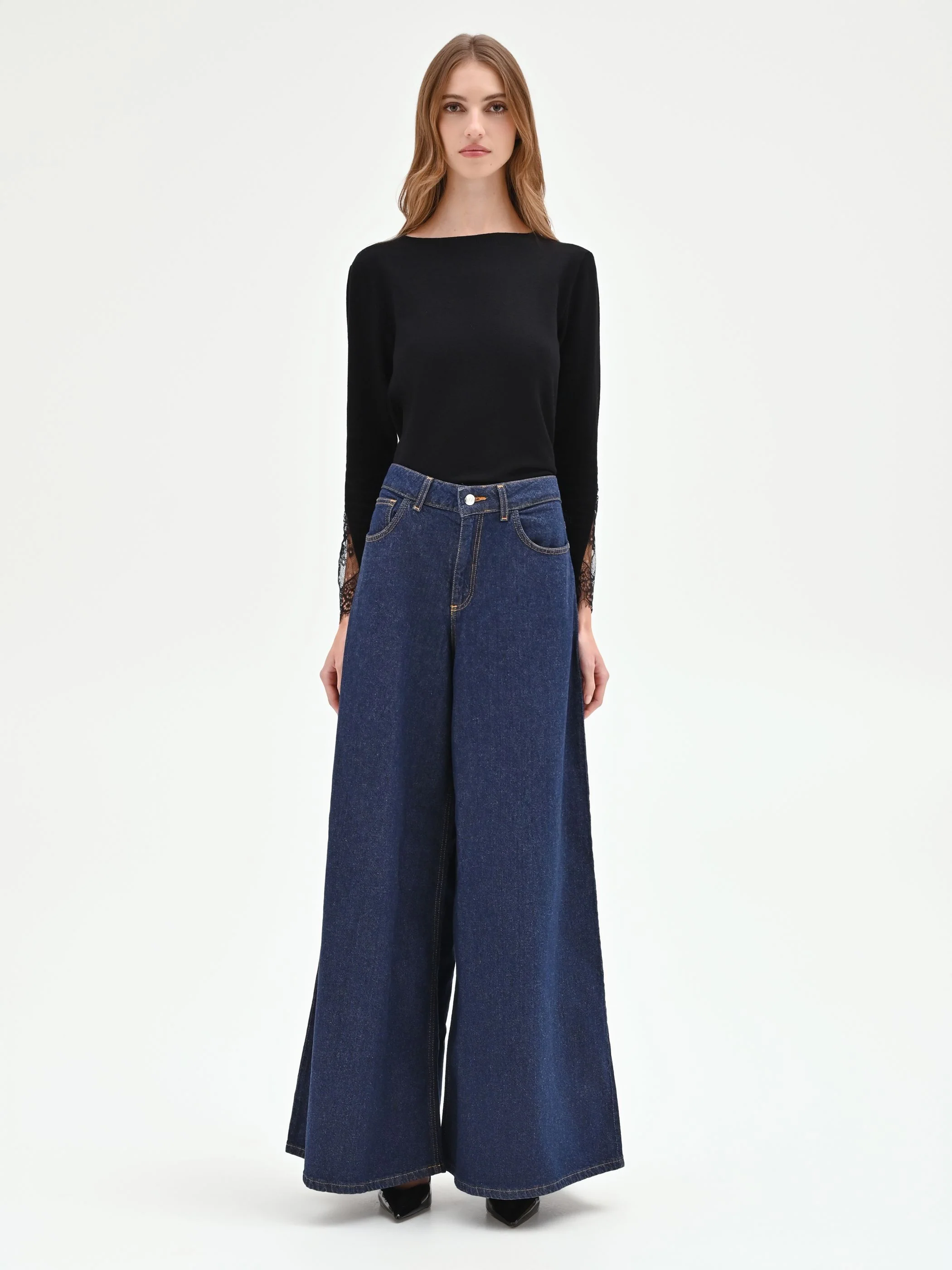 Jeans extra wide blu indaco high waist - Image 2