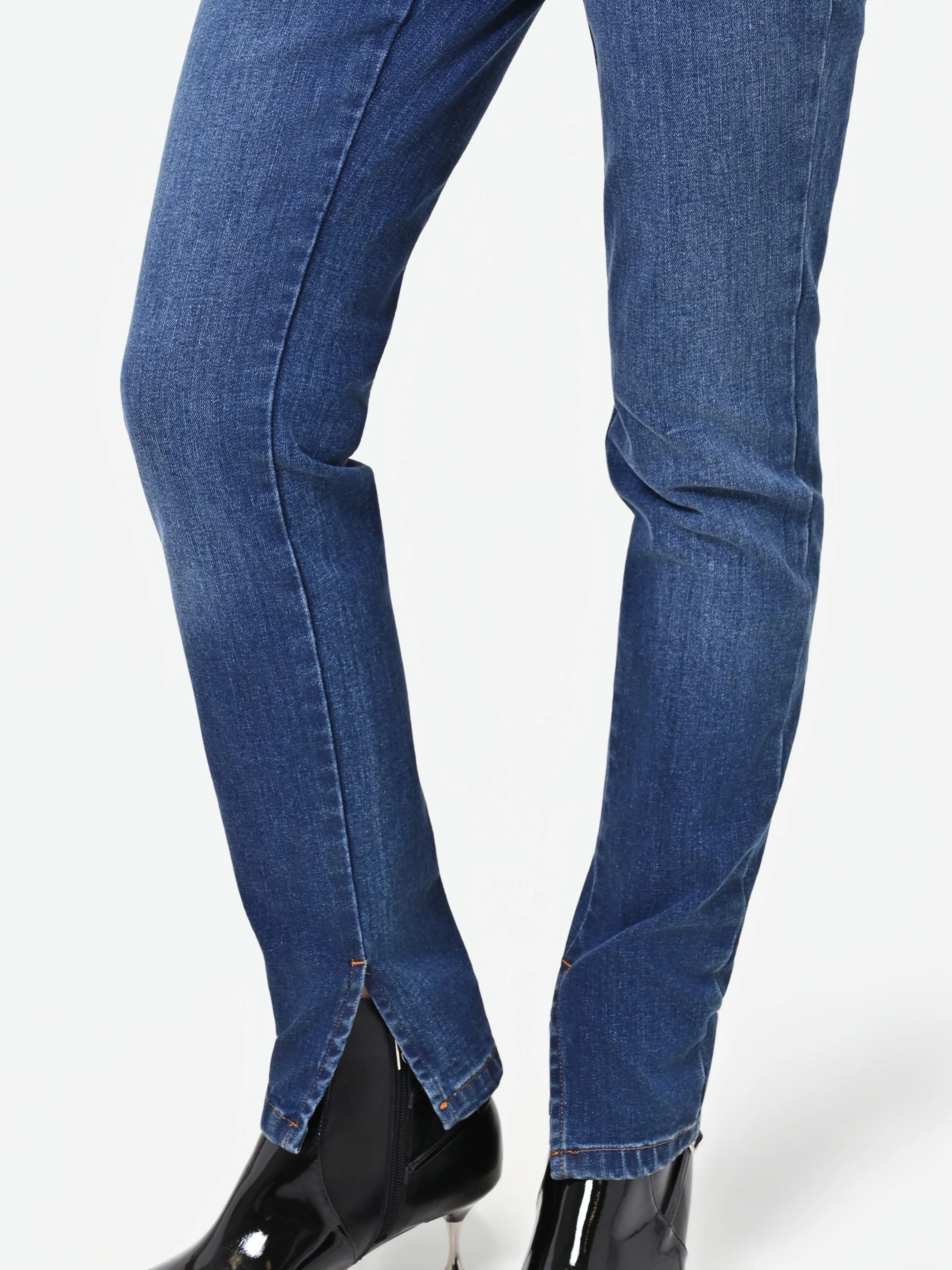 Jeans skinny blu con bottoni piatti - Image 3