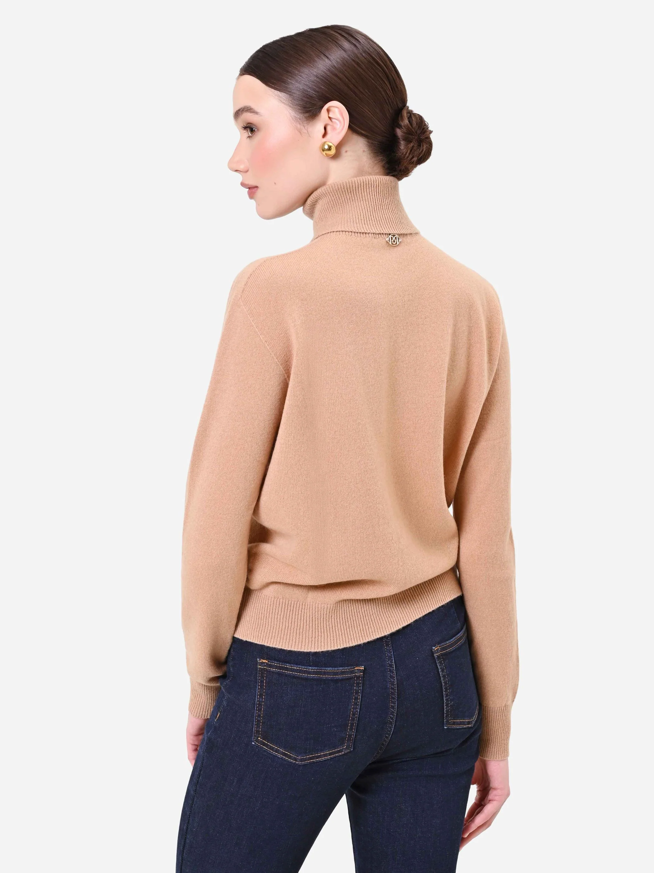 Maglia dolcevita cammello beige - Image 2