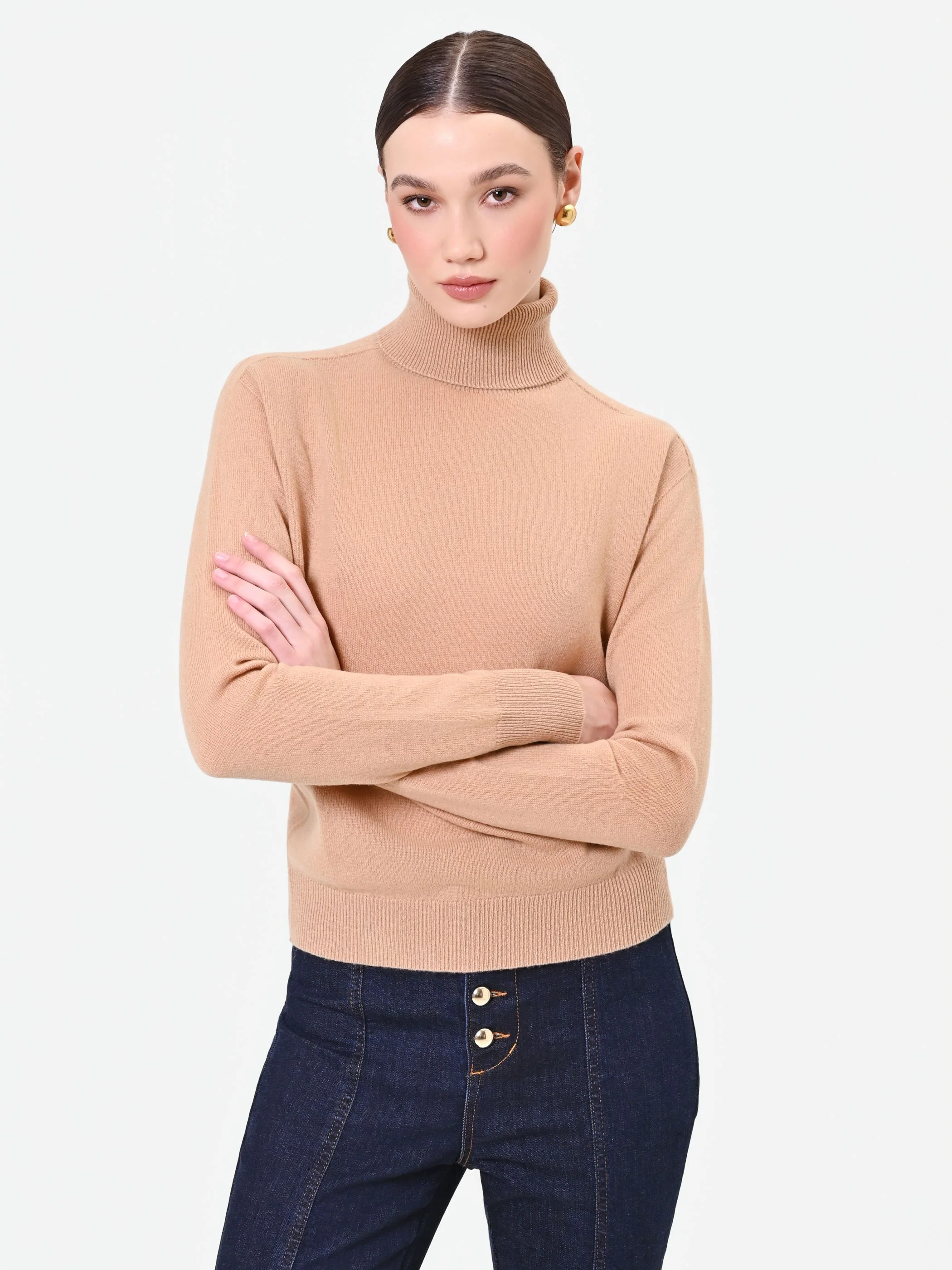 Maglia dolcevita cammello beige - Image 4