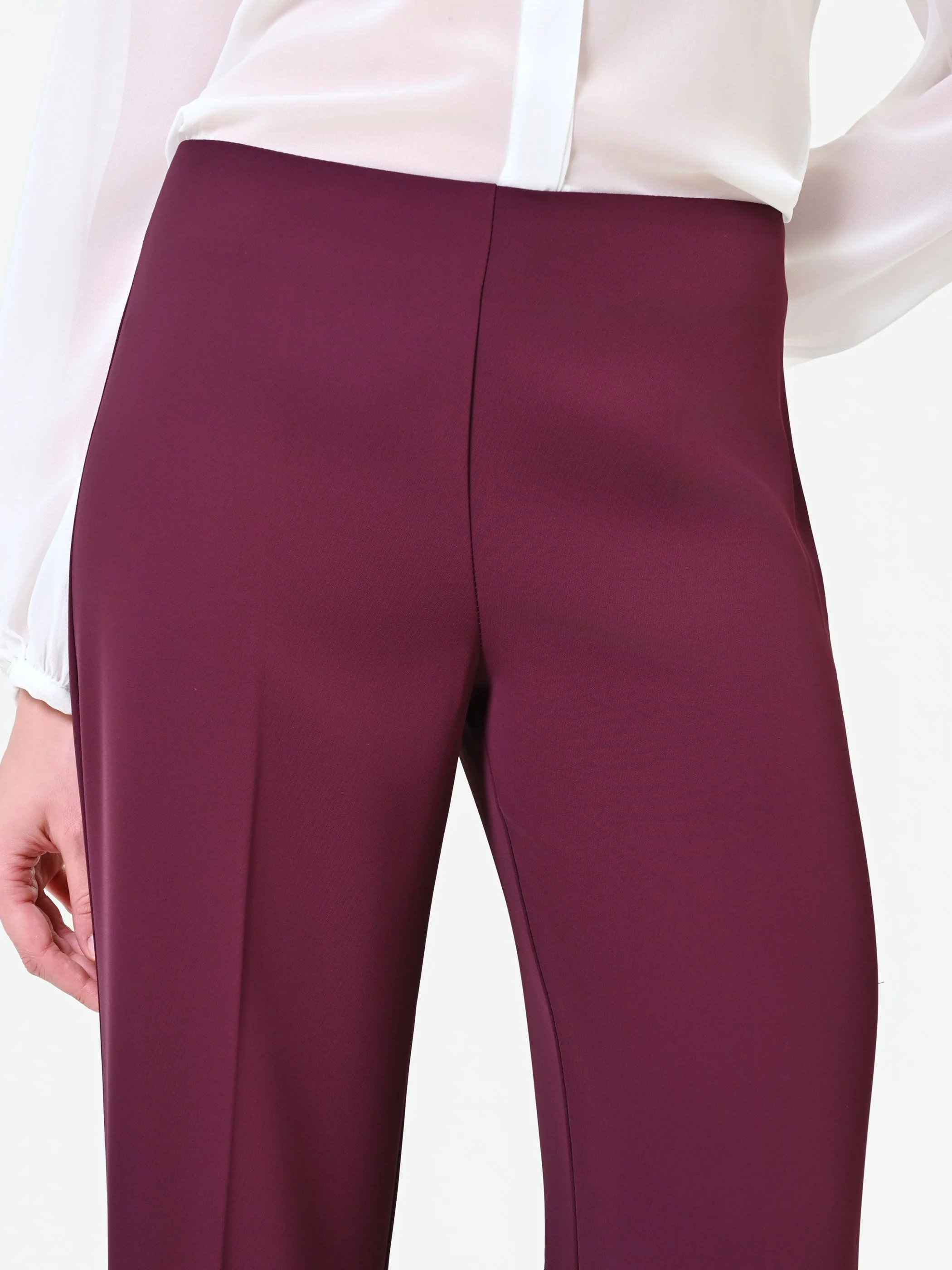 Pantalone a palazzo bordeaux - Image 3