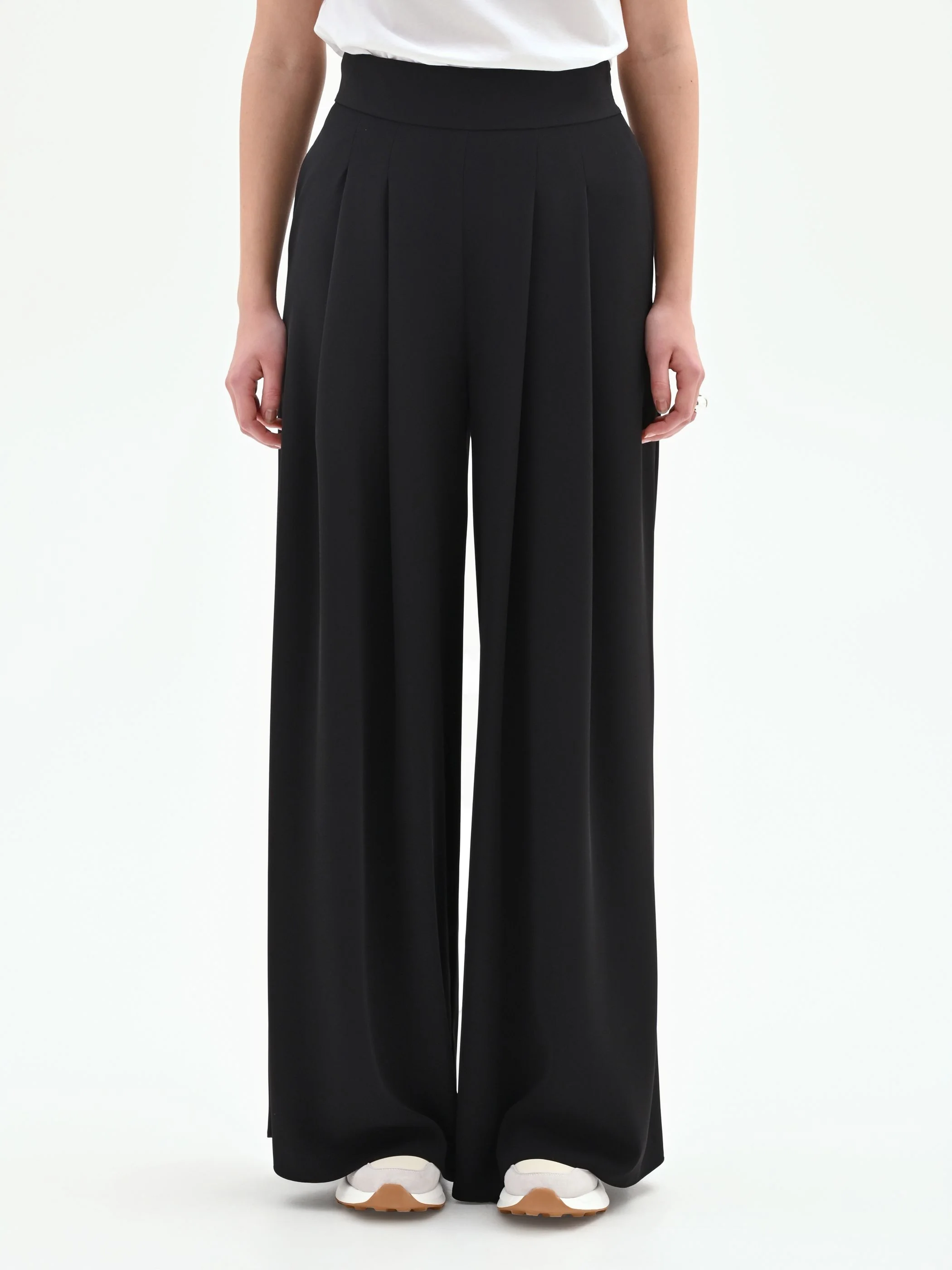 Pantalone a palazzo in cadi nero - Image 2