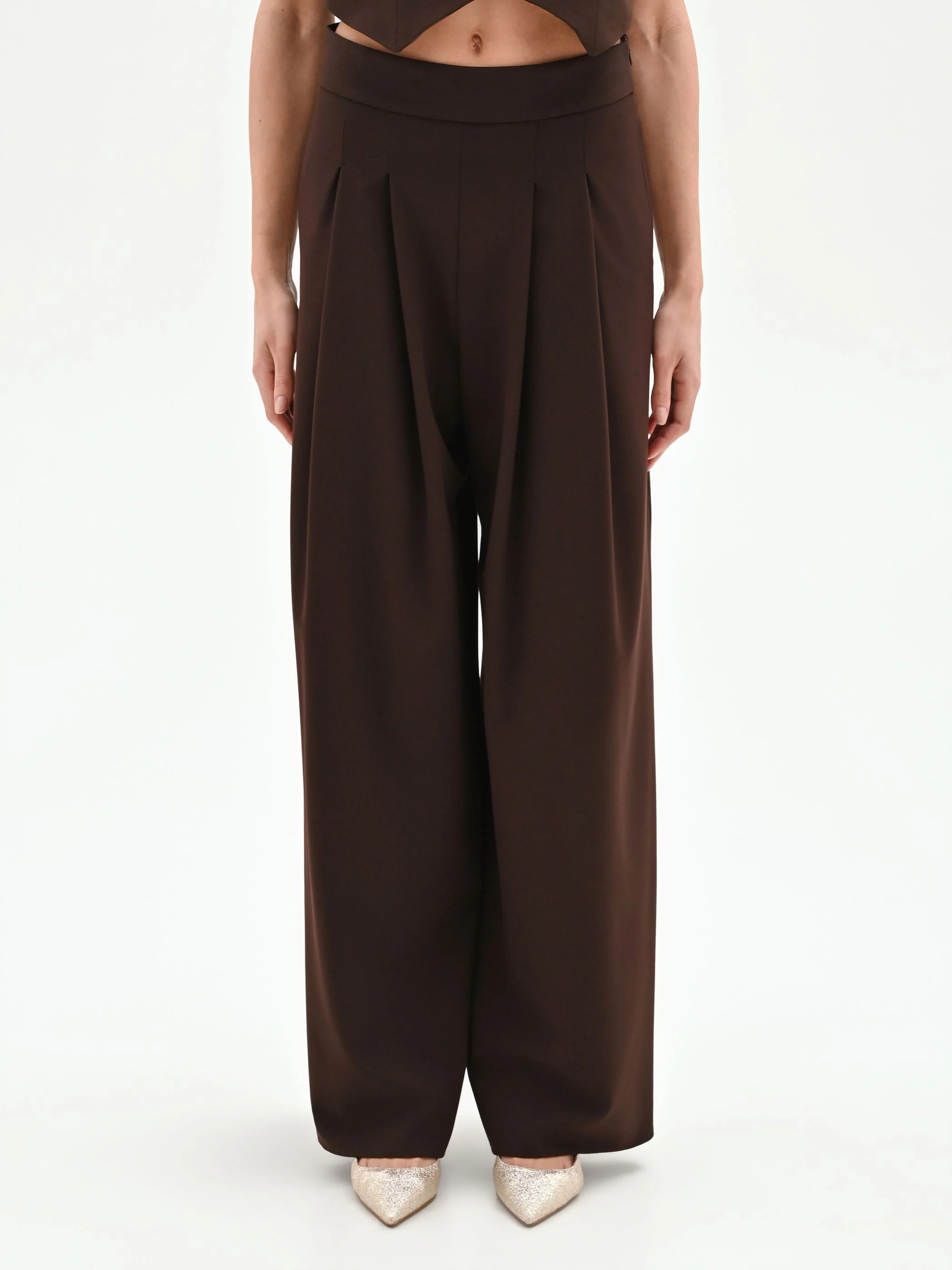 Pantalone a palazzo moro marrone - Image 2