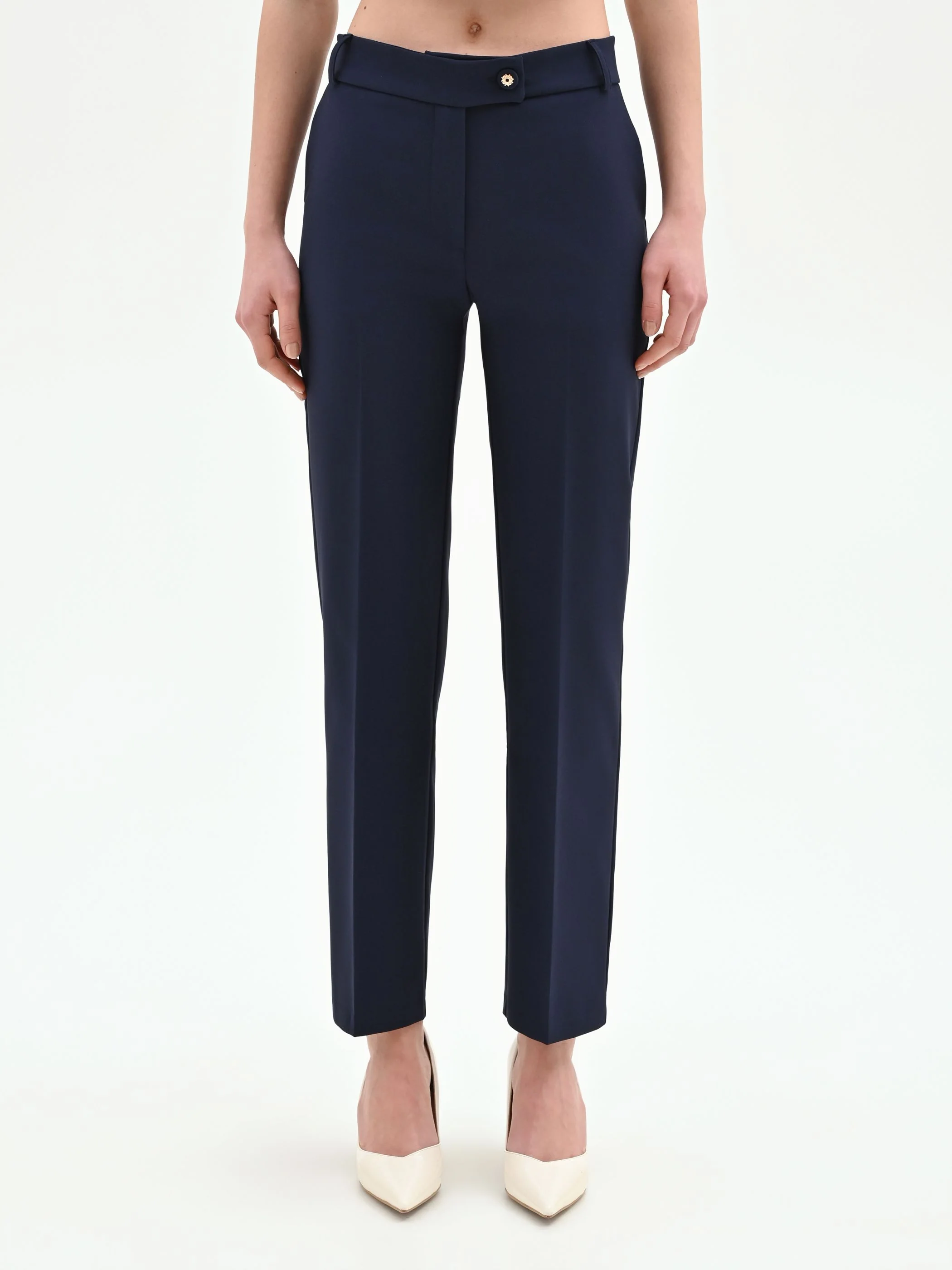 Pantalone blu dritto in tessuto tecnico - Image 2