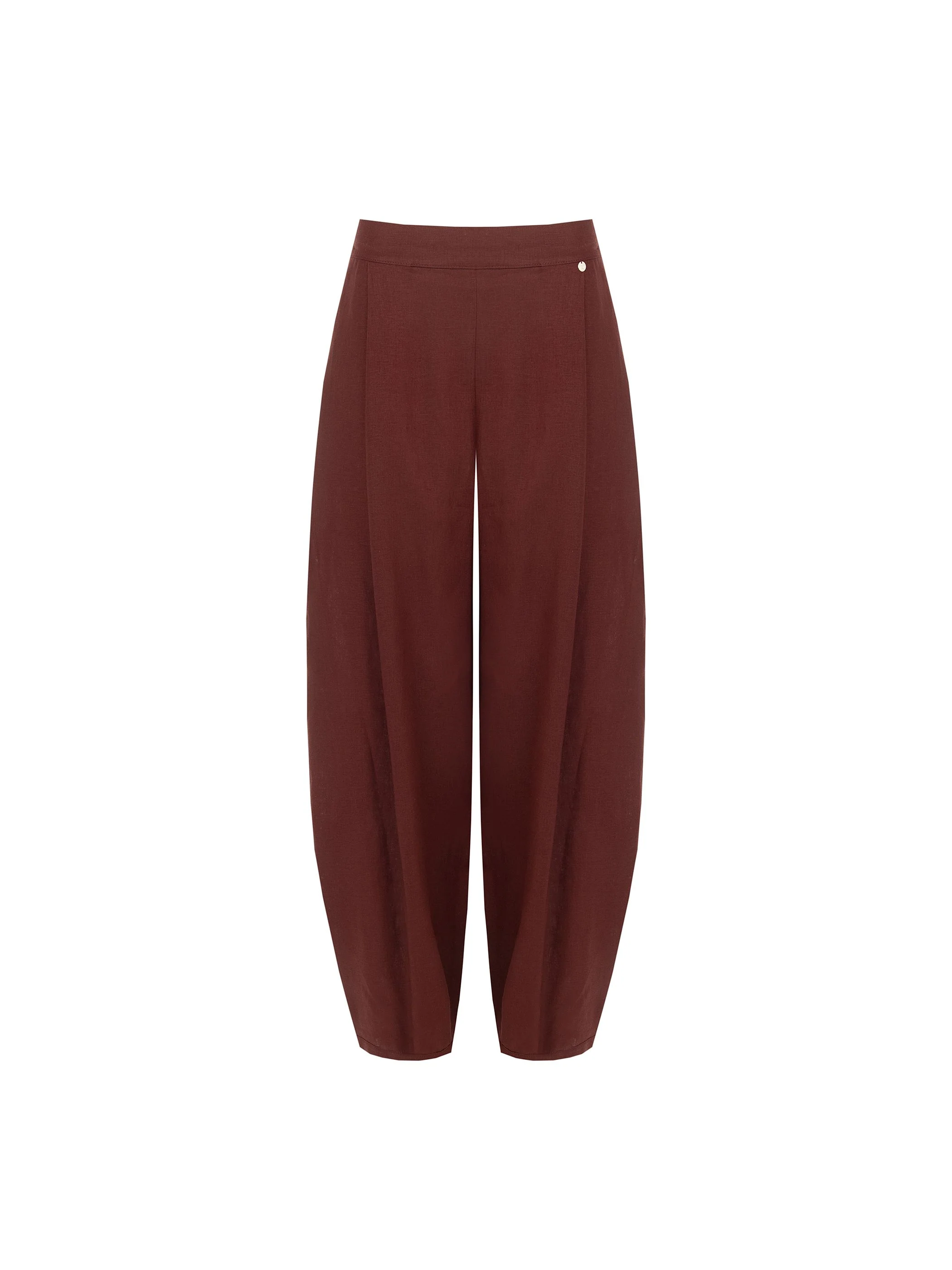Pantalone bordeaux a palloncino in lino - Image 6