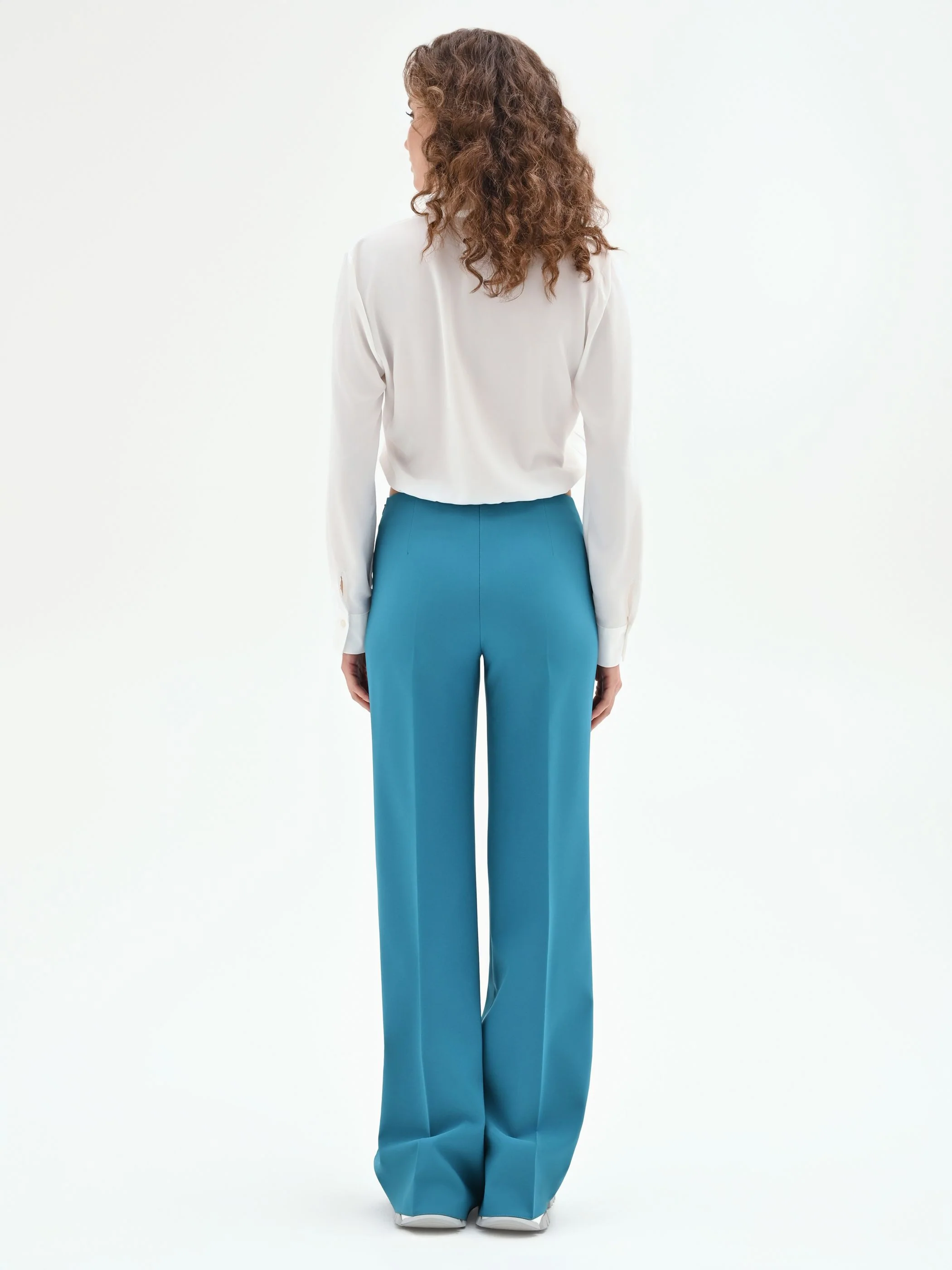 Pantalone palazzo blu ottanio - Image 4