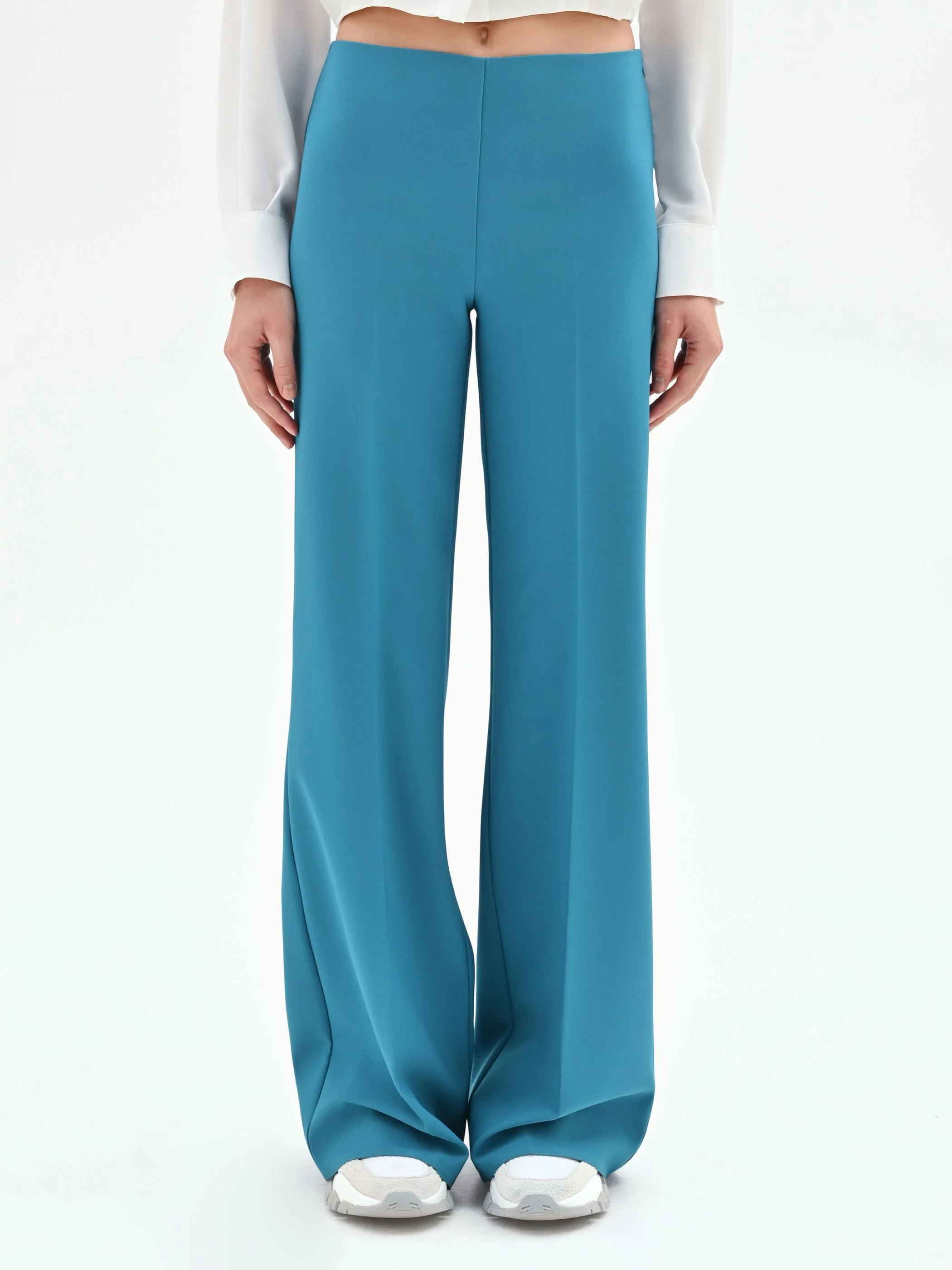 Pantalone palazzo blu ottanio - Image 5
