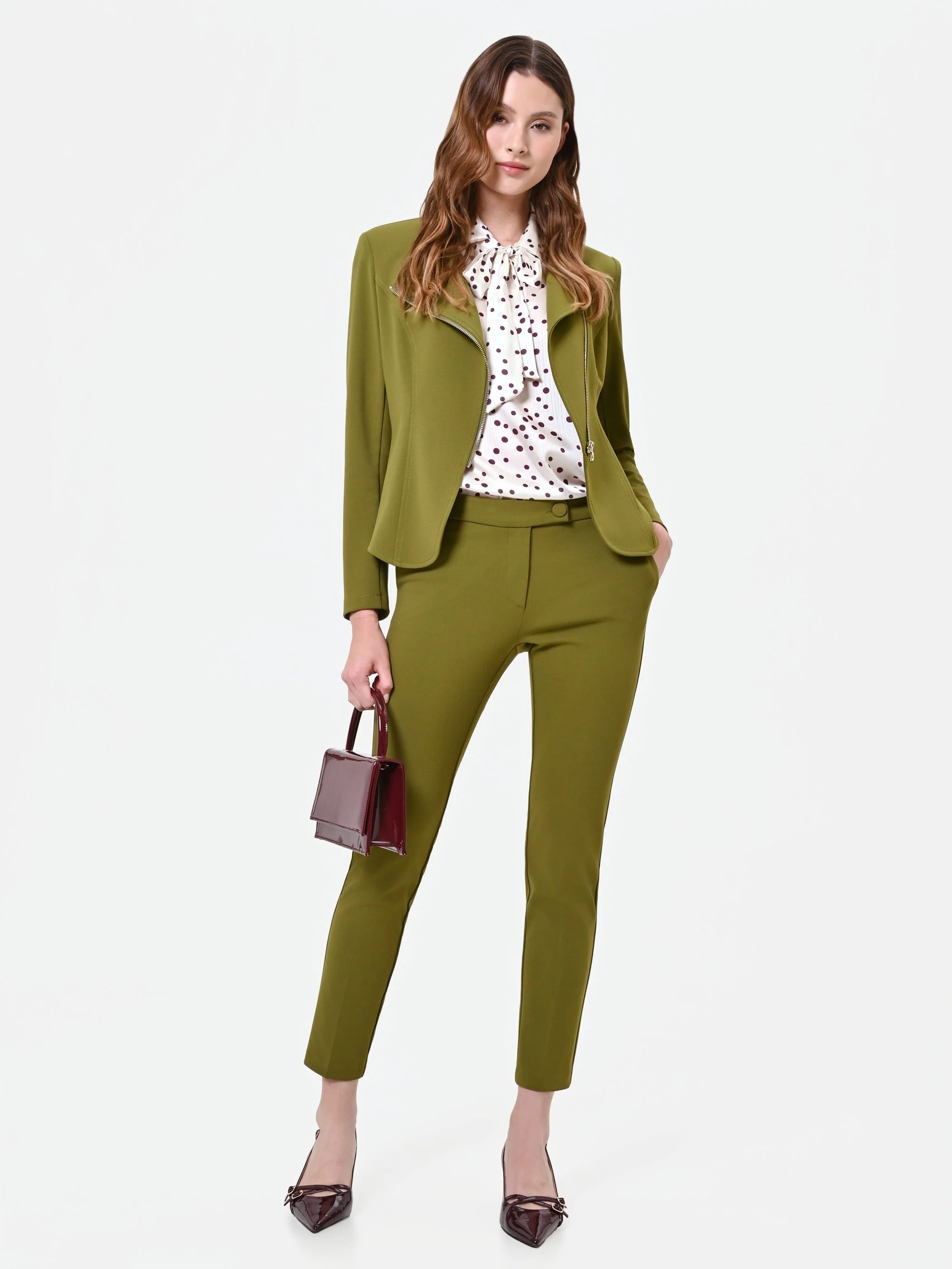 Pantaloni a sigaretta verde olio - Image 6