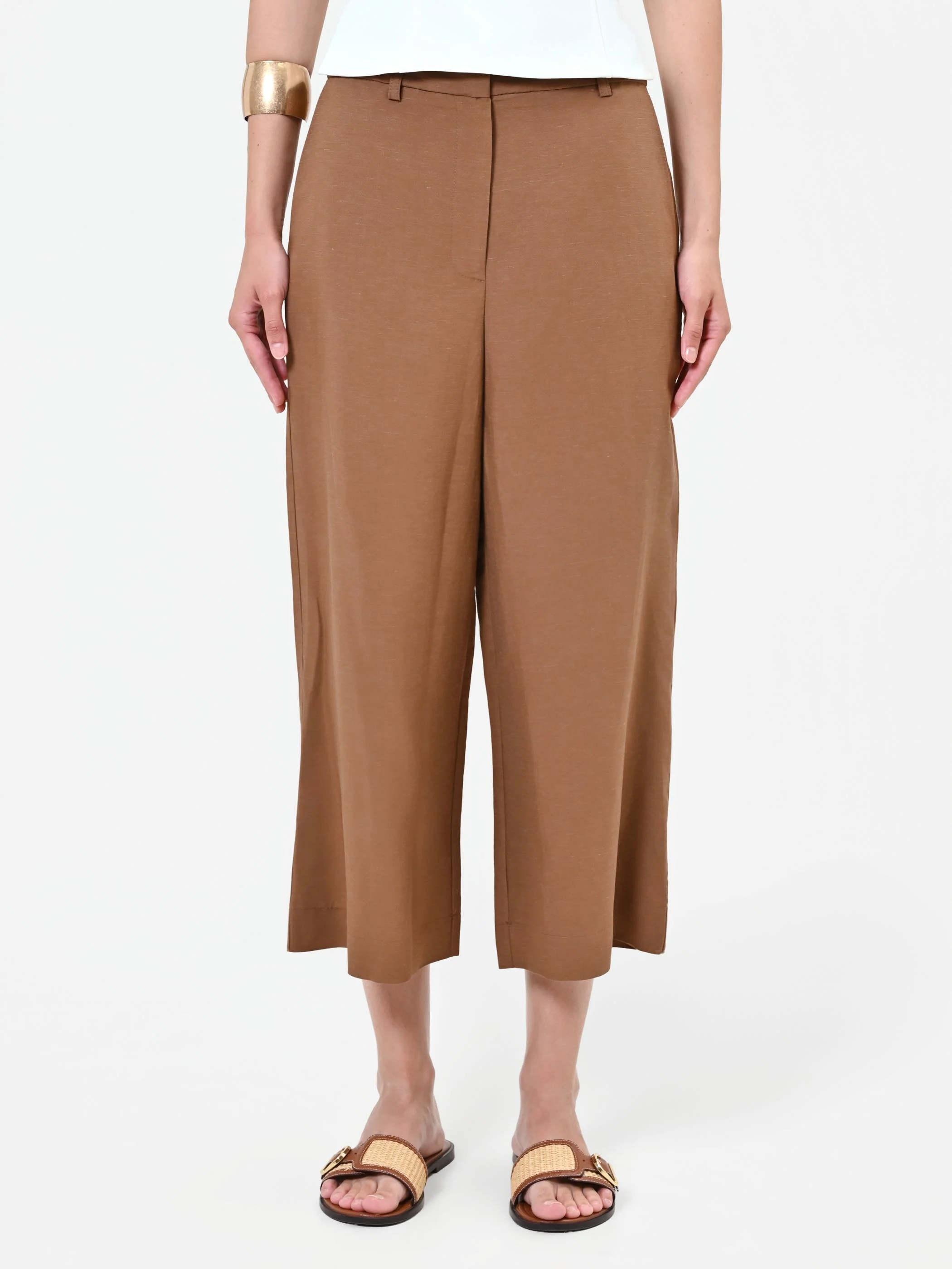 Pantaloni in Viscosa Marrone - Image 3