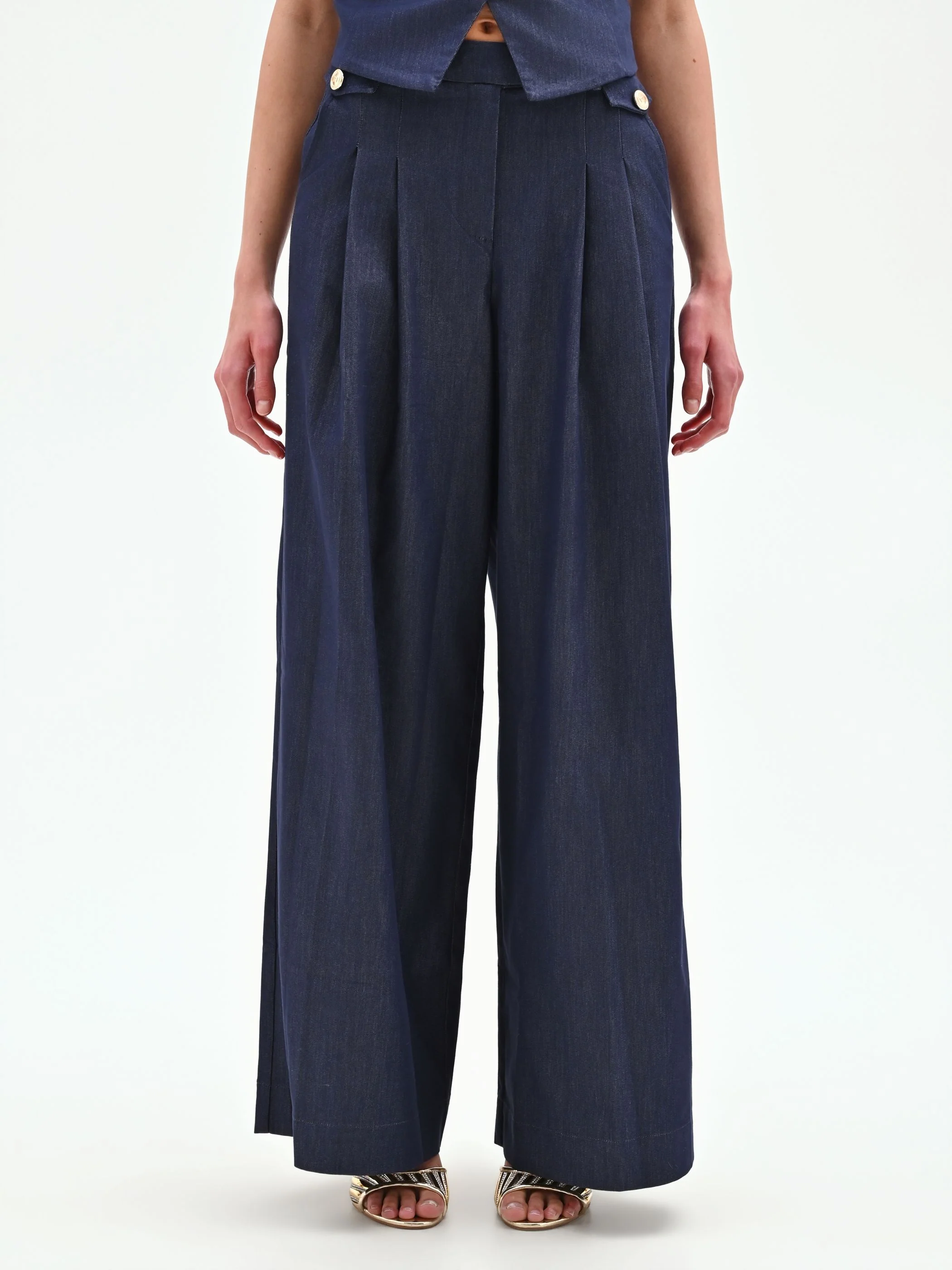 Pantaloni jeans palazzo blu - Image 2