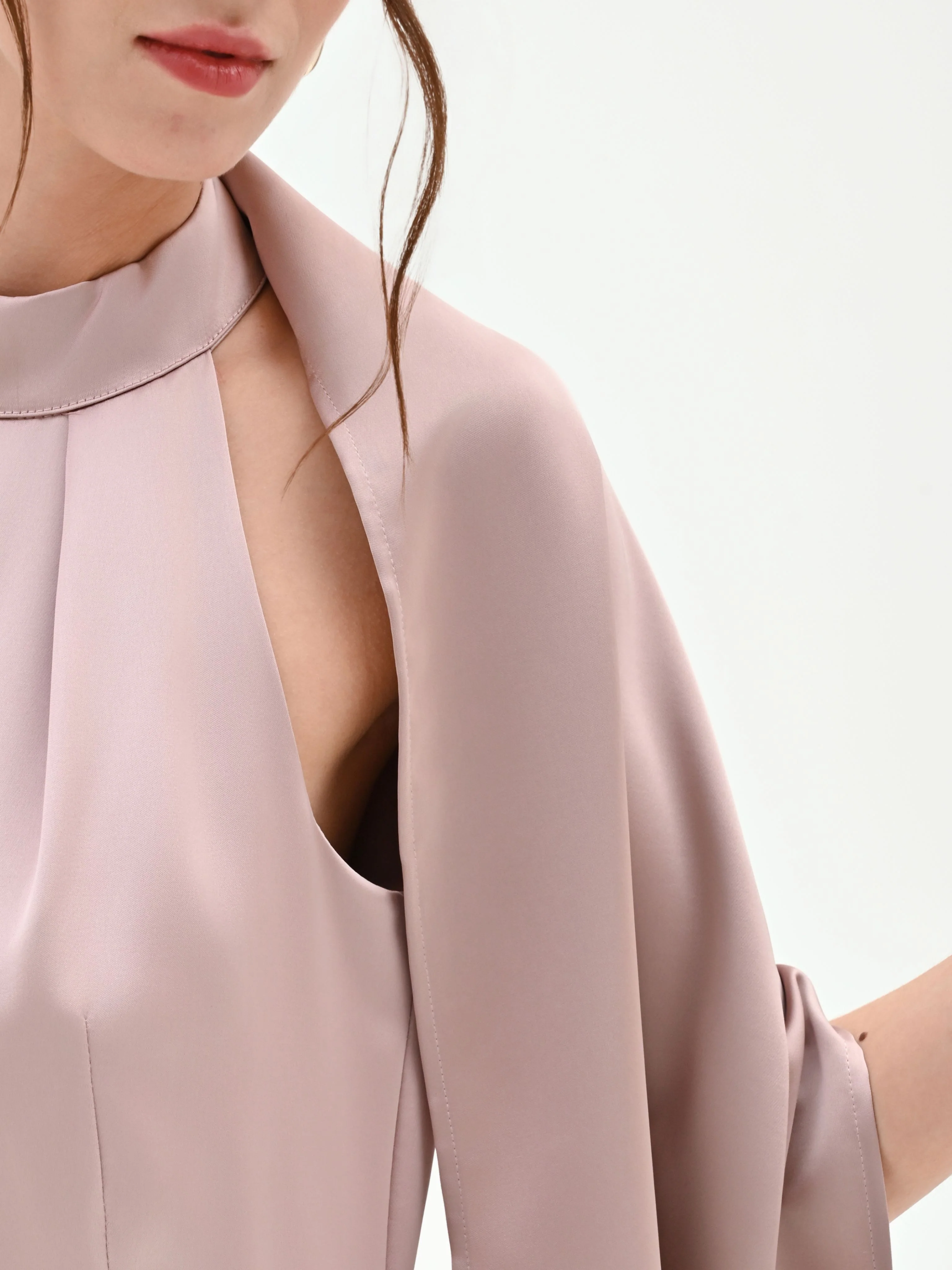 Stola atelier in raso rosa blush - Image 2