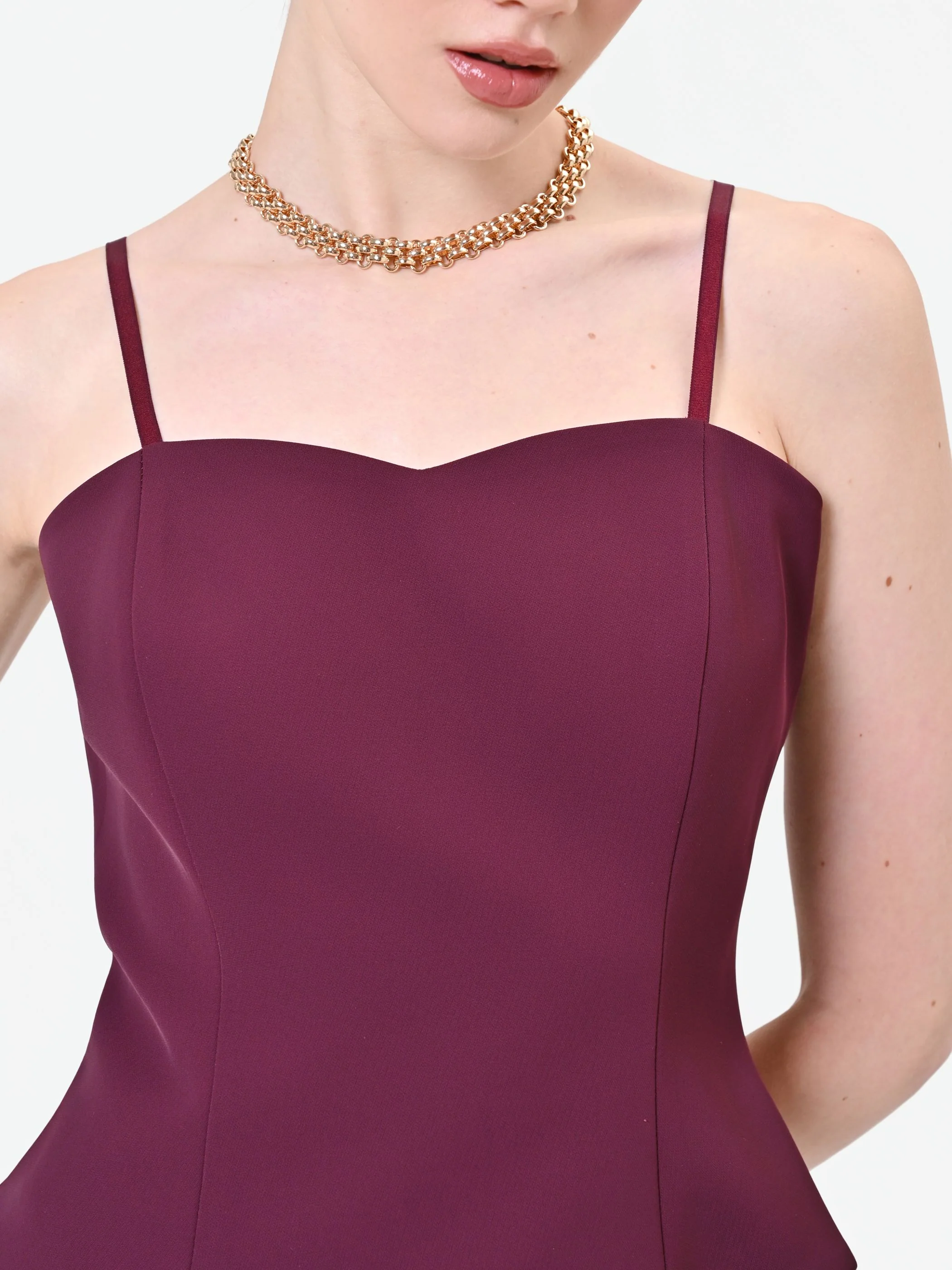 Top bordeaux con scollo a cuore - Image 2