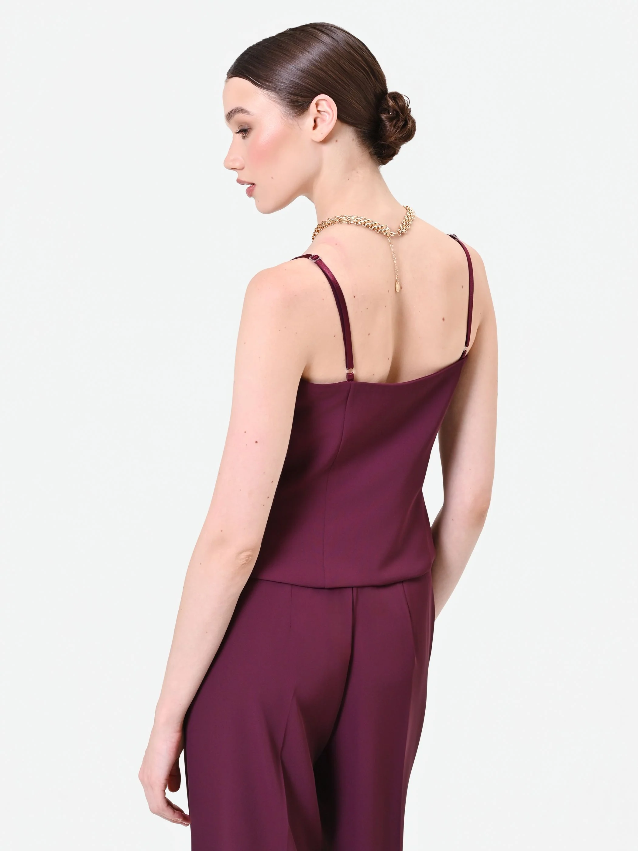 Top bordeaux con scollo a cuore - Image 3